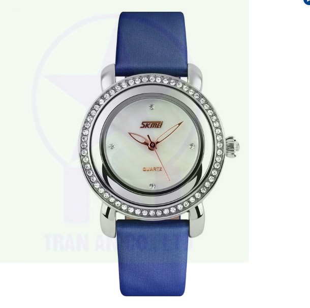 Đồng hồ nữ dây da Skmei 9093L (Dây da xanh) 