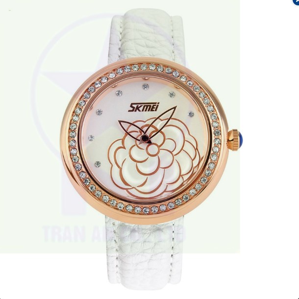 Đồng hồ nữ dây da Skmei 9087 (Trắng)  
