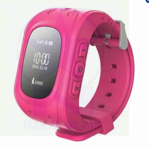 Đồng hồ định vị trẻ em dây nhựa GPS Smartwatch JV88 (hồng)